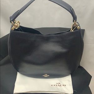 Coach Nomad Hobo Glovetanned Navy Leather Bag